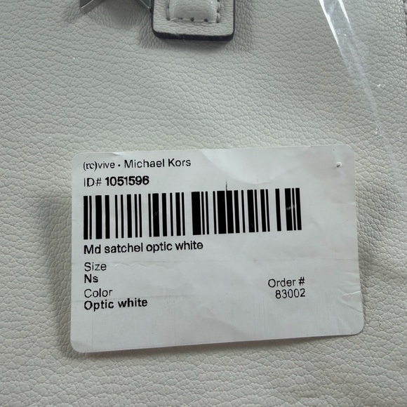 MICHAEL KORS Laila Medium Signature Logo Satchel  Color White/Allum - Picture 8 of 8